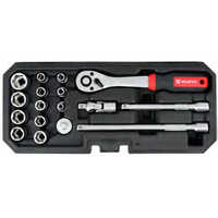 17 Pcs Hex Socket Wrench Set - Color: Silver