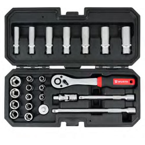 Silver 24 Pcs  Hex Socket Wrench Set