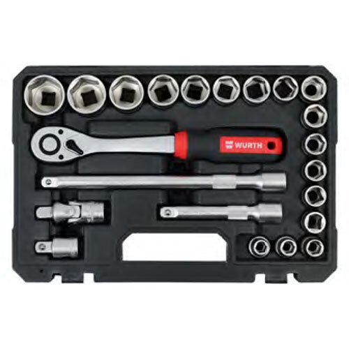 Silver 22 Pcs Hex Socket Wrench Set