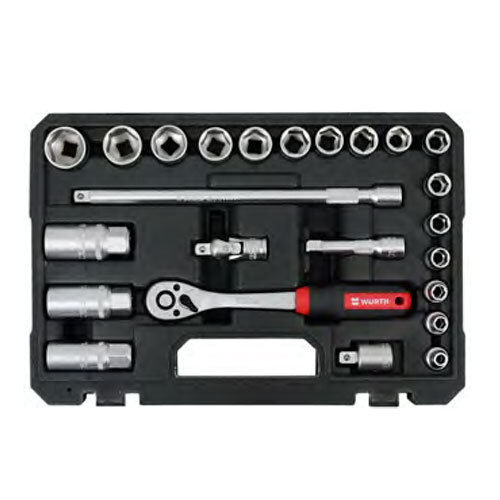 Silver 24 Pcs Hex Socket Wrench Set