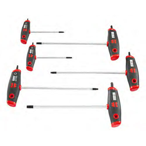 Black T-Handle Screwdriver Set Tx 6 Pcs