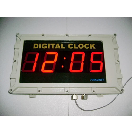 Die Cast Aluminium Flameproof Digital Clock - Color: As Per Requirement