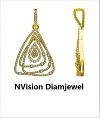 Modern Edge A Sleek Triangulate Sparkle Natural Diamond Pendant and AEarrings