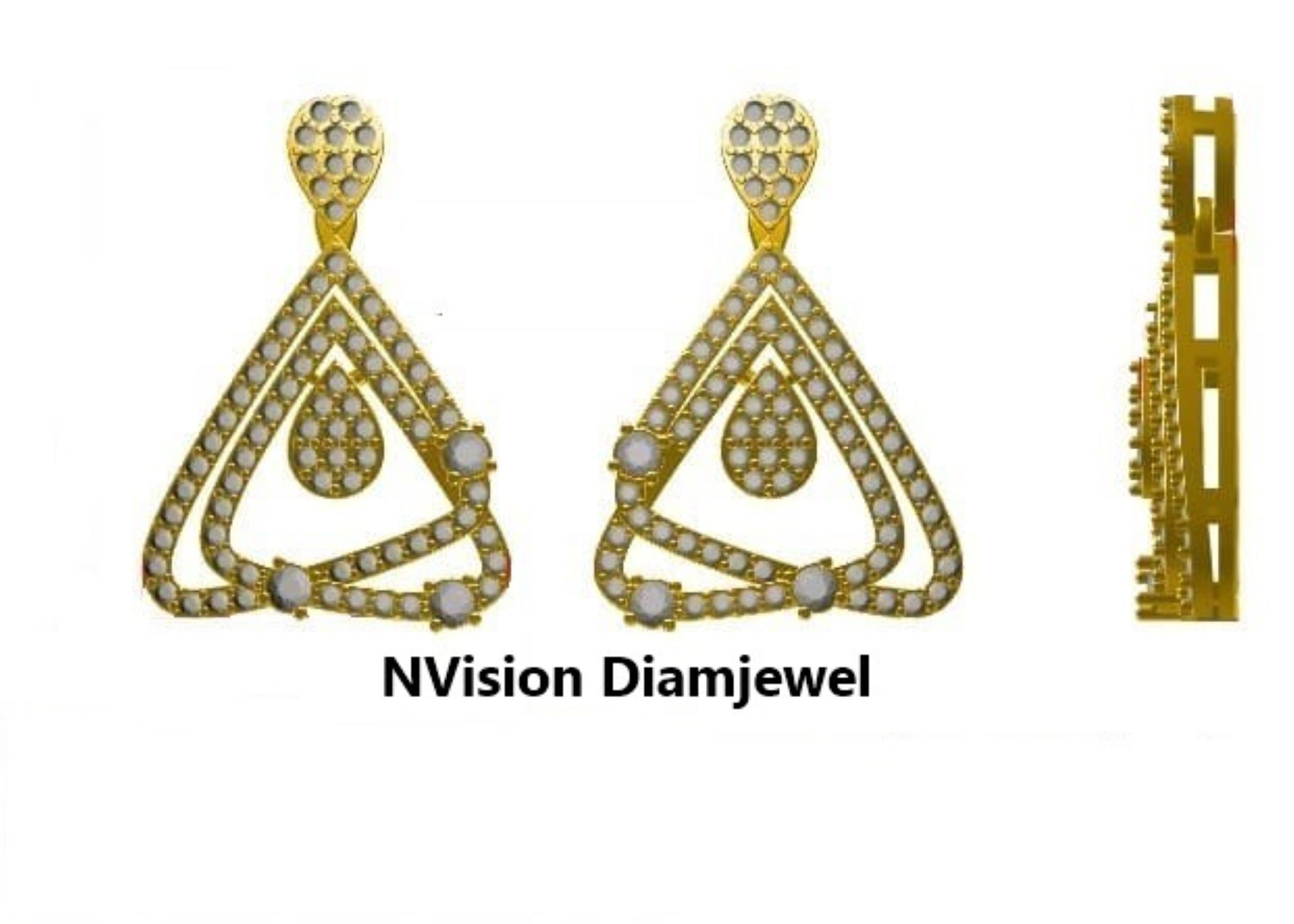 Modern Edge A Sleek Triangulate Sparkle Natural Diamond Pendant and AEarrings