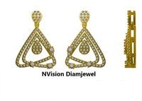 Modern Edge A Sleek Triangulate Sparkle Natural Diamond Pendant and AEarrings