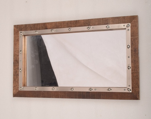 24 Inch Rectangular Wooden Frame Mirror