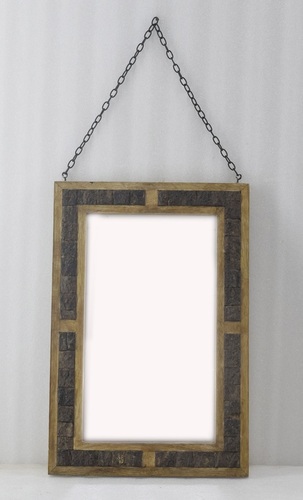 18 Inch Wooden Frame Mirror - Application: Interior Decor