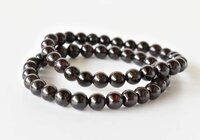 Natural Garnet Bracelet - 6mm, 8mm, 10mm Bead Sizes, 7.5 Inch Length | Natural Gemstone, Round Shape, 32 Grams Weight