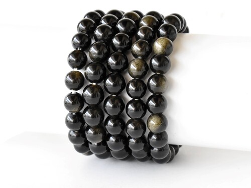 Golden Obsidian Bracelet Crystal Beaded Bracelet