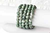 Green Spot Jasper Bracelet Crystal Beaded Bracelet