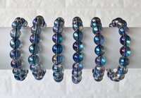 Aura Quartz Titanium Bracelet Crystal Beaded Bracelet