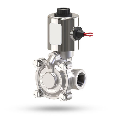 Silver Uflow Pilot Operated Diaphragm Valve With Round Metallic Coil