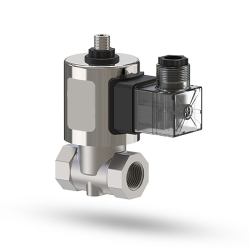 3-2 Way Direct Acting Solenoid Valve NC Metallic Round Coil LED