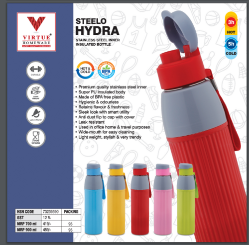 STEELO HYDRA VIRTUE HOMEWARE ST. STEEL INNER INSULATED BOTTLE