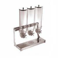 Triple Cereal Dispenser - 3 Gallon Capacity, Manual Control System For Commercial Use, Easy To Clean And Maintain