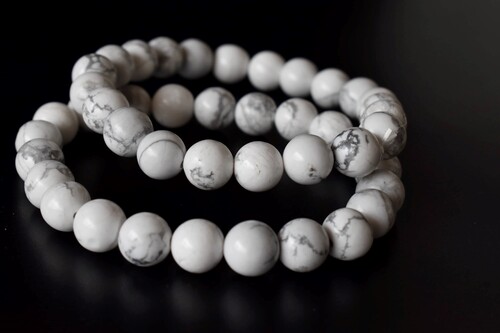 Howlite Bracelet Crystal Beaded Bracelet