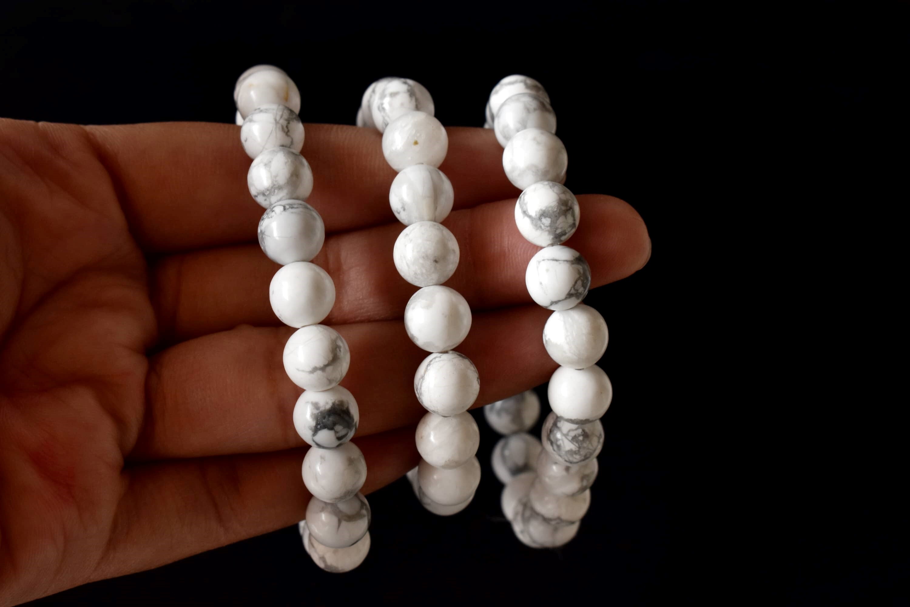 Howlite Bracelet Crystal Beaded Bracelet