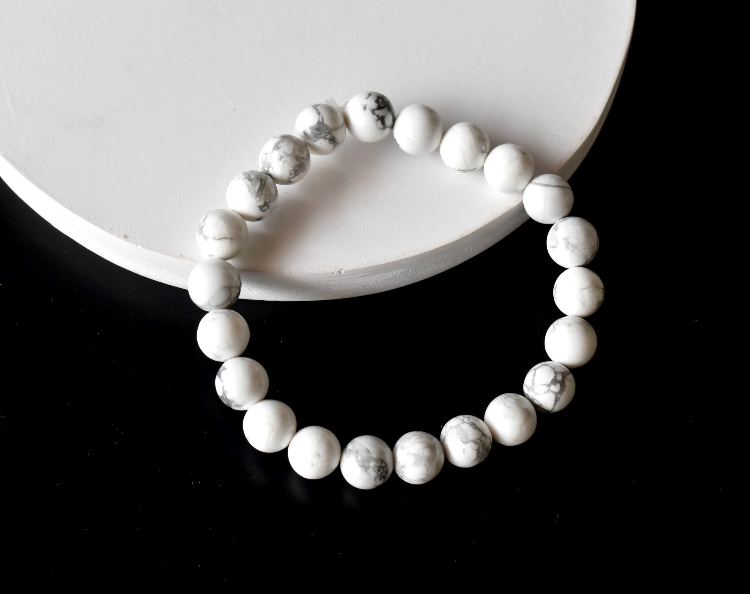 Howlite Bracelet Crystal Beaded Bracelet