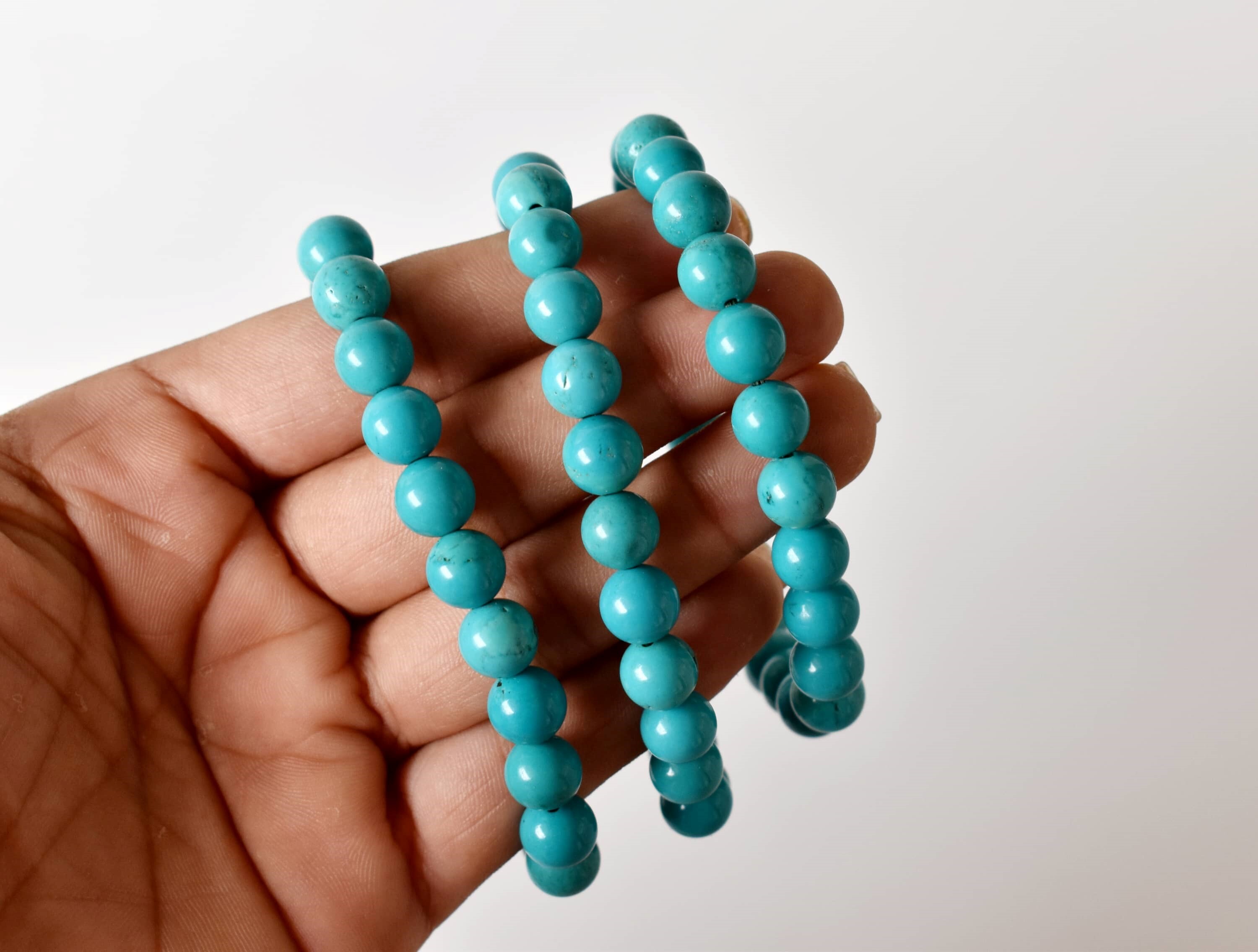 Turquoise Howlite Bracelet Crystal Beaded Bracelet