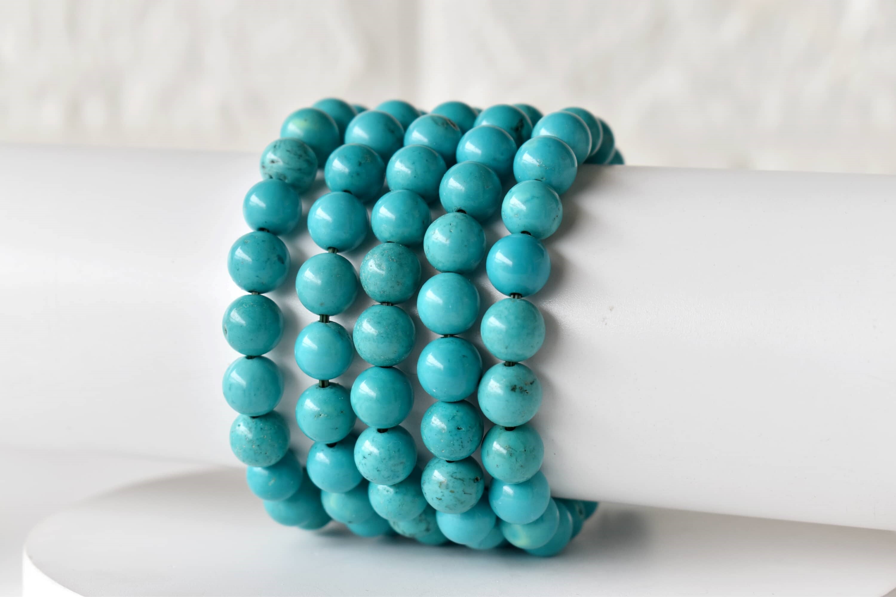 Turquoise Howlite Bracelet Crystal Beaded Bracelet