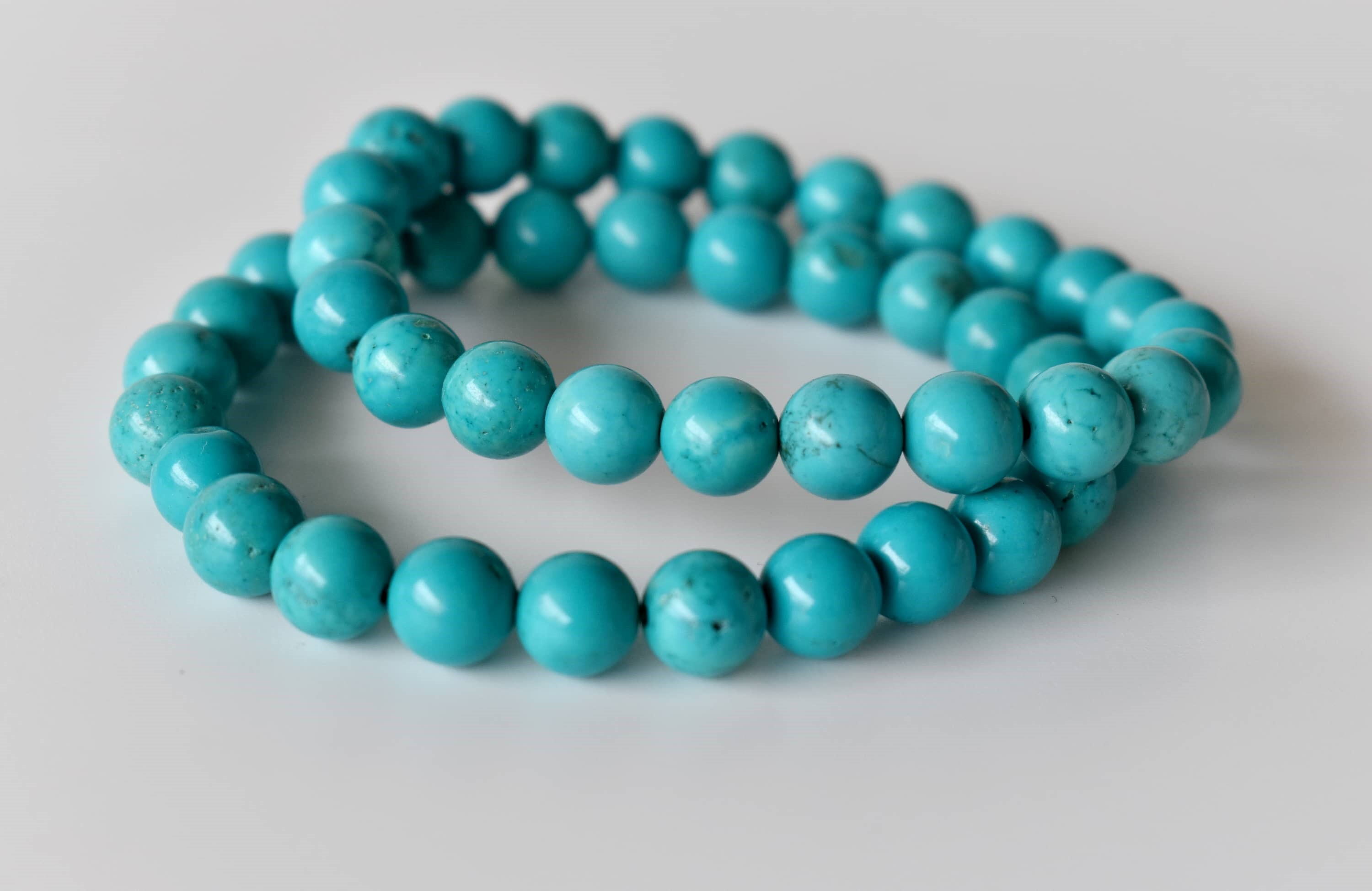 Turquoise Howlite Bracelet Crystal Beaded Bracelet