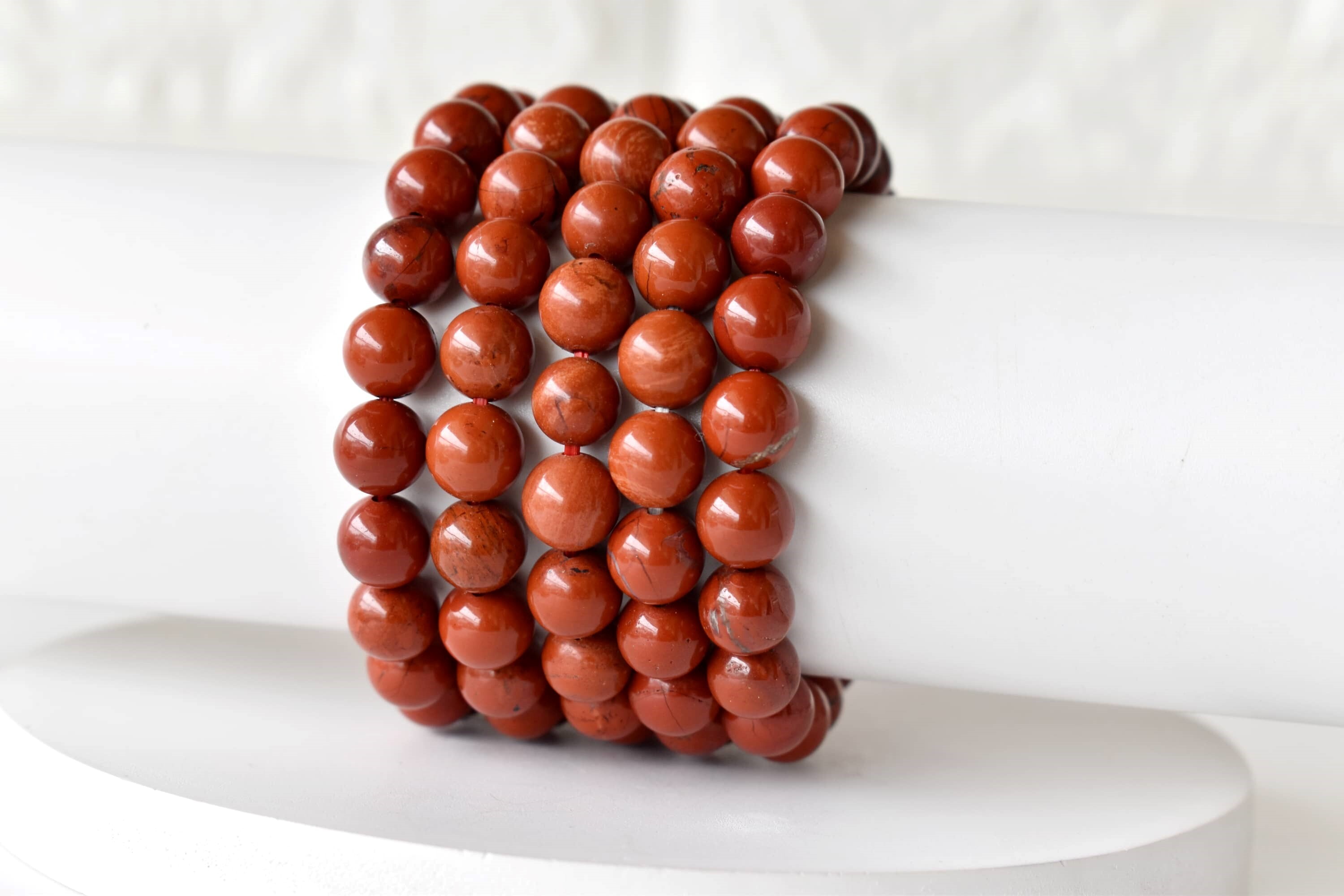 Red Jasper Bracelet Crystal Beaded Bracelet