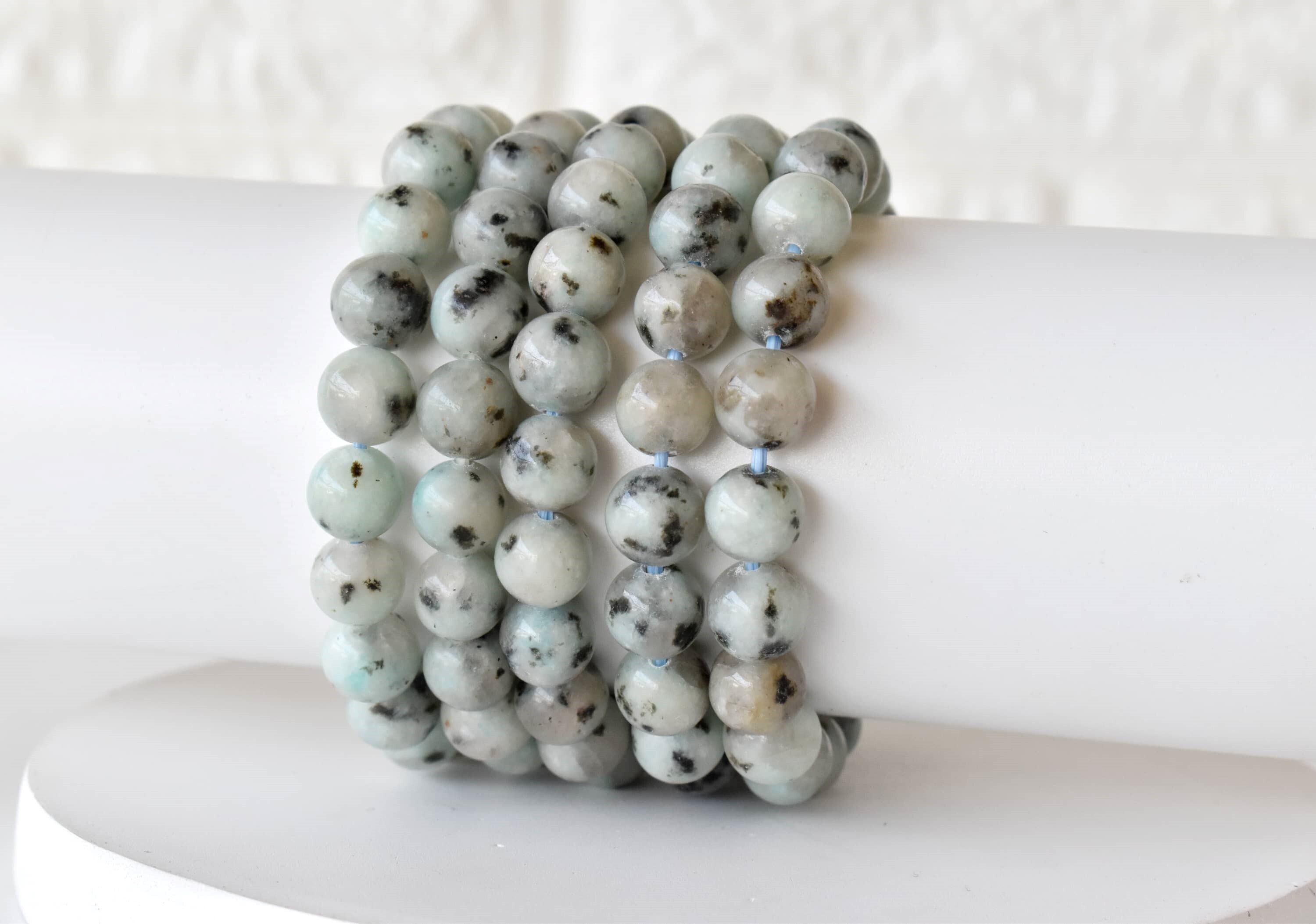 Kiwi Jasper Bracelet Crystal Beaded Bracelet