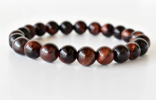 Red Tiger Eye Bracelet Crystal Beaded Bracelet