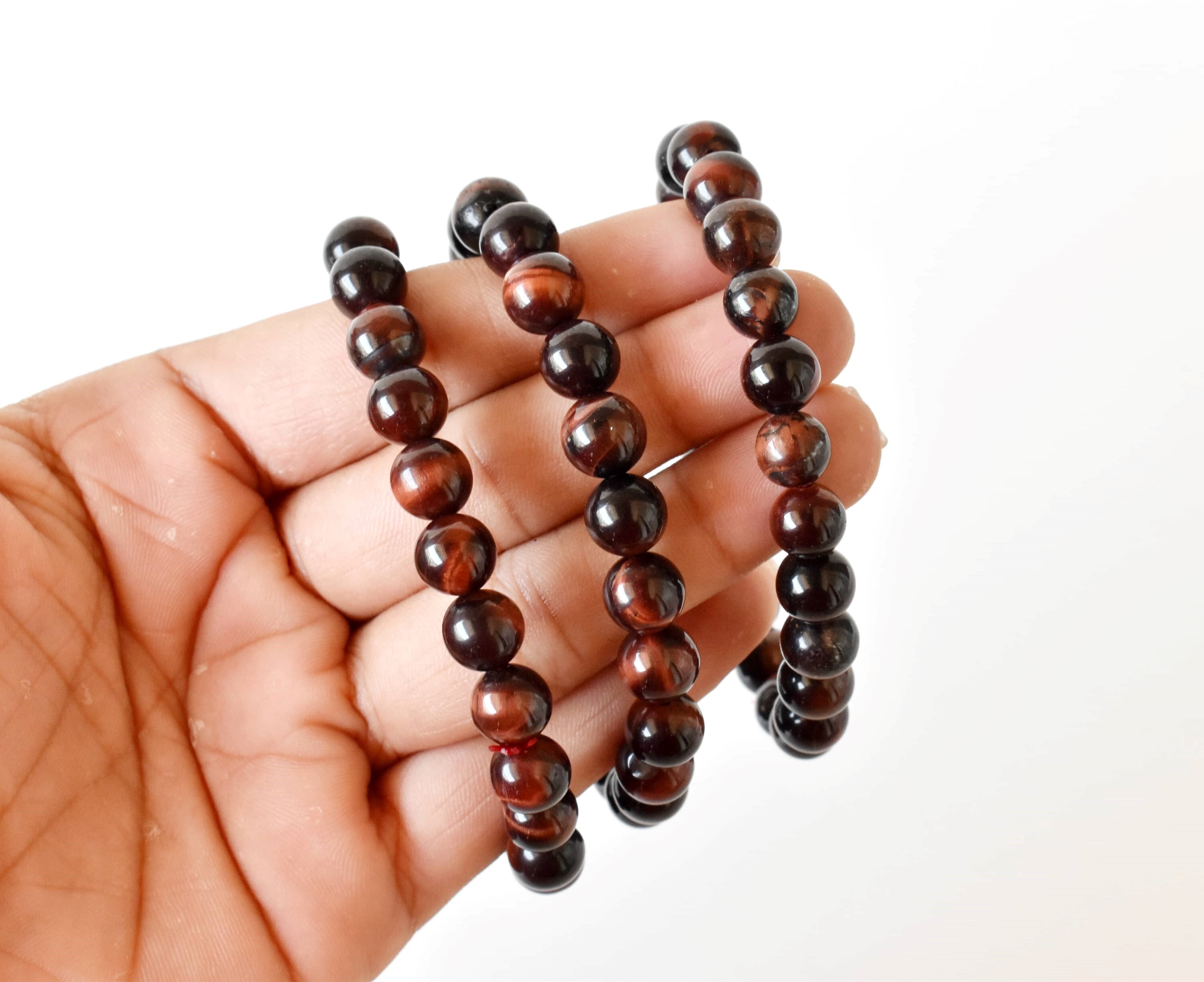 Red Tiger Eye Bracelet Crystal Beaded Bracelet