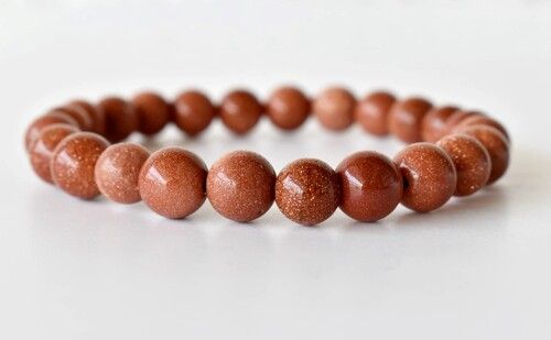 Red Sandstone Bracelet, Beaded Gemstone Bracelet