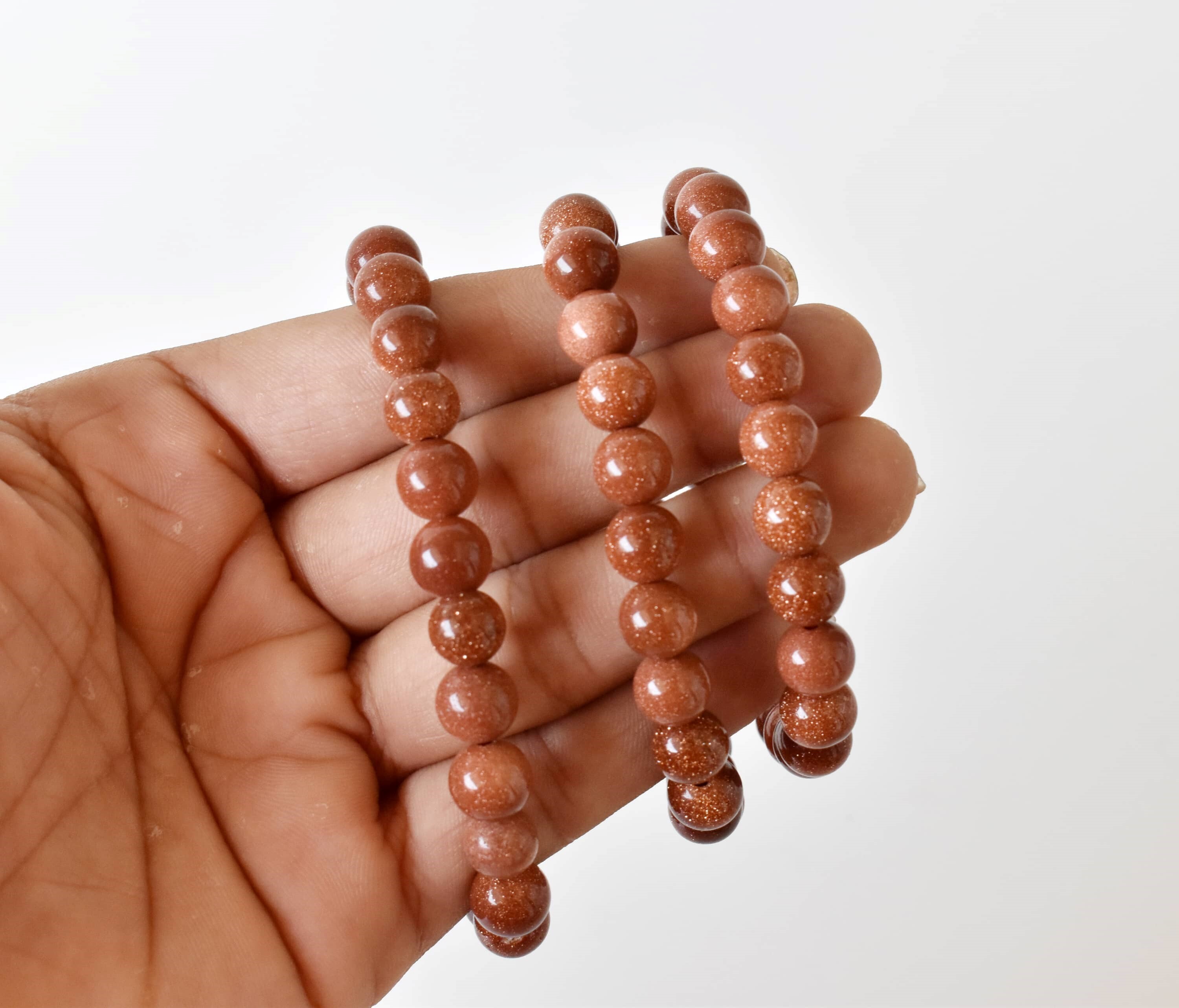 Red Sandstone Bracelet Crystal Beaded Bracelet