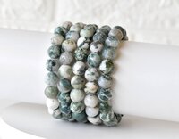 Tree Agate Bracelet Crystal Beaded Bracelet