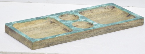 17 Inch Wooden Chip & Dip Tray