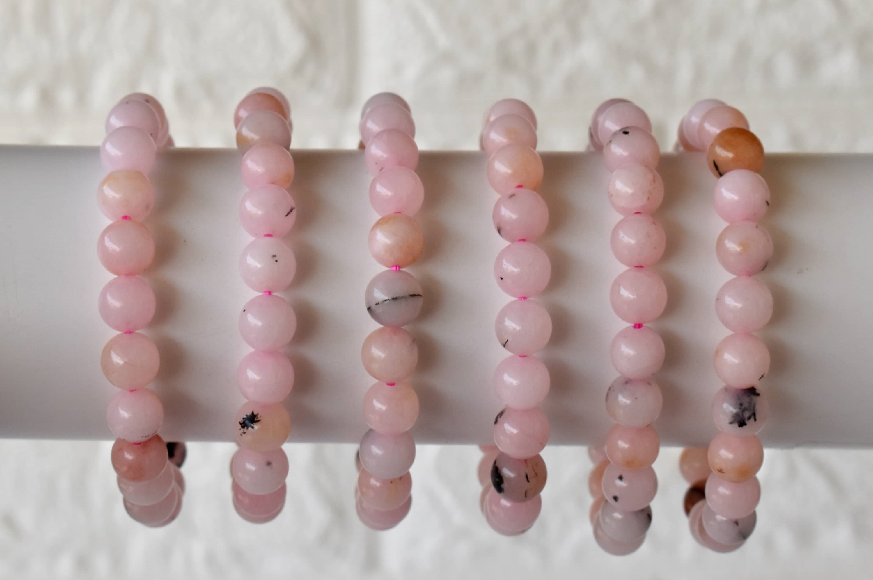 Pink Opal Bracelet Crystal Beaded Bracelet