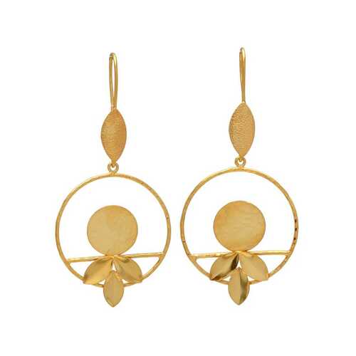 gold plated dangle hook earring