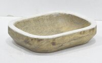 8 Inch Wooden Rectangular Bowl - Color: Brown