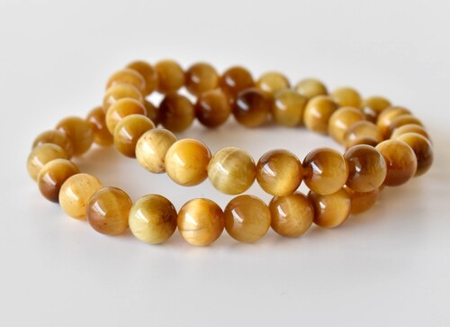 Tiger Cats Eye Yellow Bracelet Crystal Beaded Bracelet