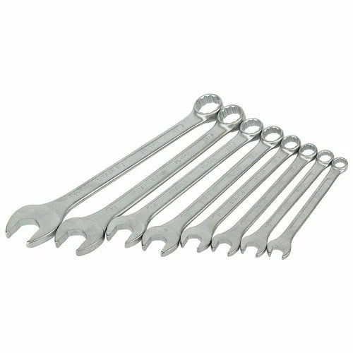 Combination Spanner Set - Silver, Standard Size | Ideal for Automobile Maintenance and Repairs