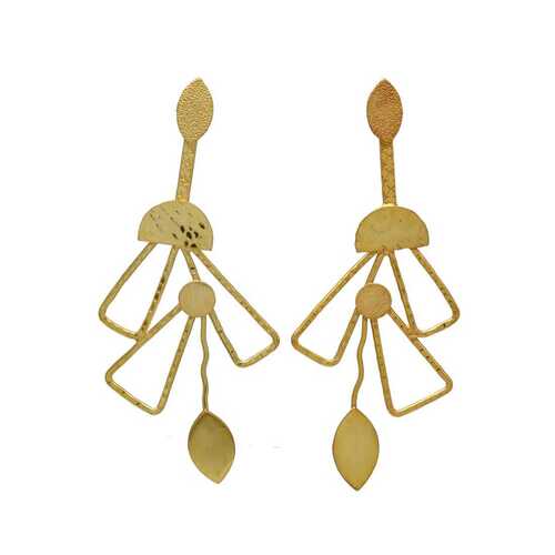 gold plated geomatic earring set