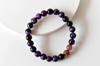 Tiger Cats Eye Violet Bracelet Crystal Beaded Bracelet