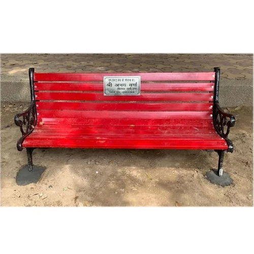 Red Mild Steel Garden Bench