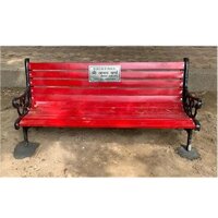 Red Mild Steel Garden Bench