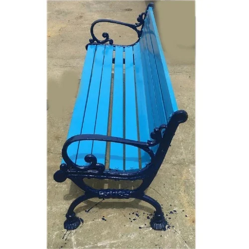 Blue Mild Steel Garden Bench