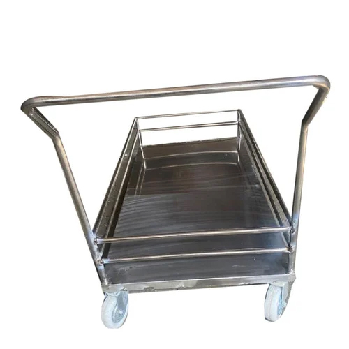 Portable Stainless Steel Platform Trolley - Color: Silver