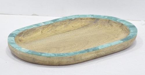12 Inch Wooden Tray - Color: Brown