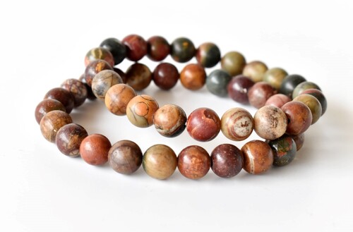 Multi Picasso Jasper Bracelet Crystal Beaded Bracelet