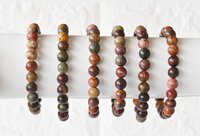 Multi Picasso Jasper Bracelet Crystal Beaded Bracelet