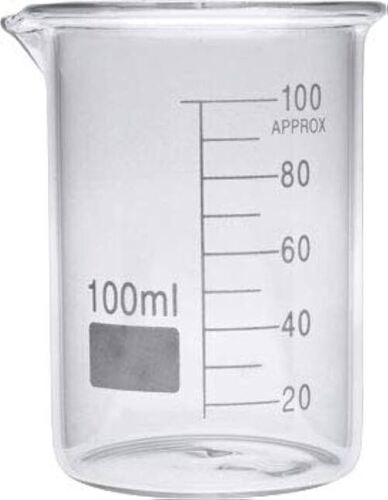 100ml Beaker - Glass Material, Transparent Color | Ideal for Liquid Measurement, Durable and Precision Designed