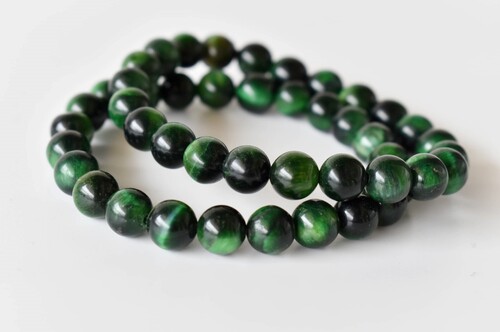 Tiger Cats Eye Green Bracelet Crystal Beaded Bracelet