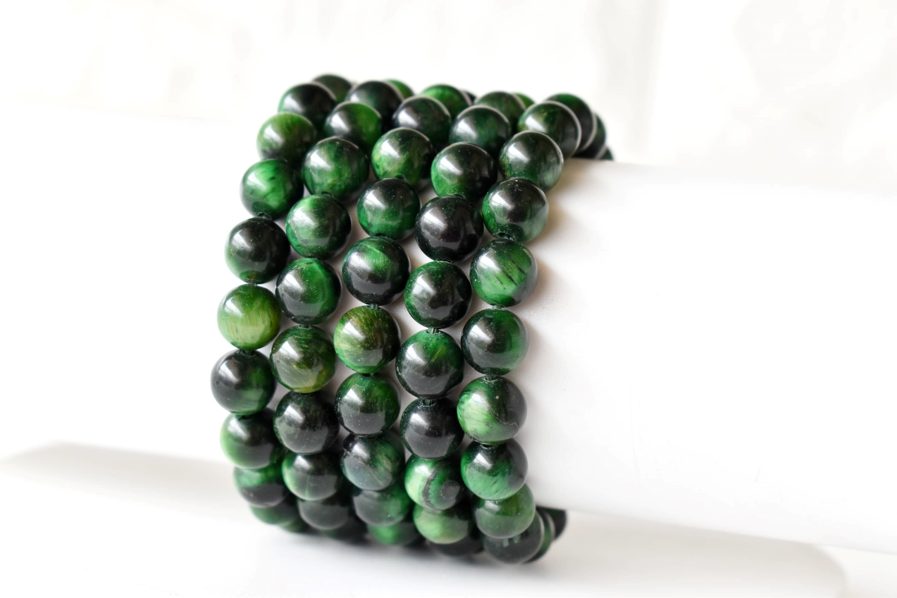 Tiger Cats Eye Green Bracelet Crystal Beaded Bracelet